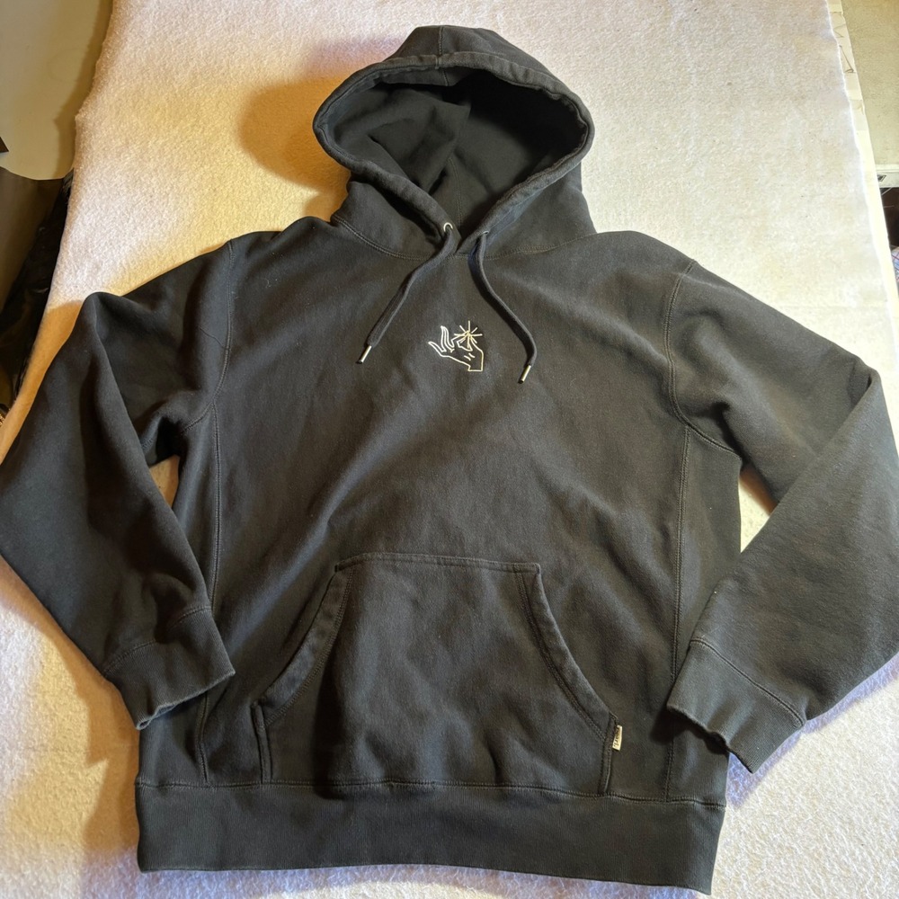 Pearl Skateboard Hoodie Mens Black Long Sleeve Drawstring Hood Casual Pullover L